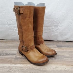 Gianni Bini distressed leather mid calf boot